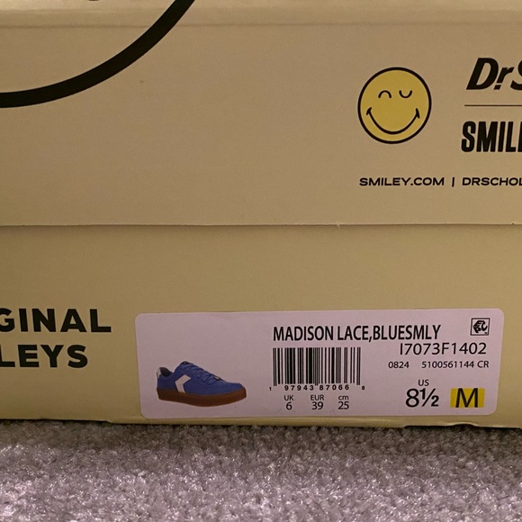 Women's Dr. Scholl's X SMILEYWORLD Madison Lace Sneaker Blue Smiley NEW … - Picture 2 of 15